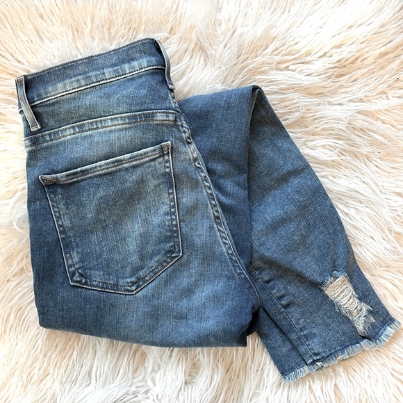 Express High Rise Distressed / Ripped Ankle Leggings / Jeans - Picture 2 of 6